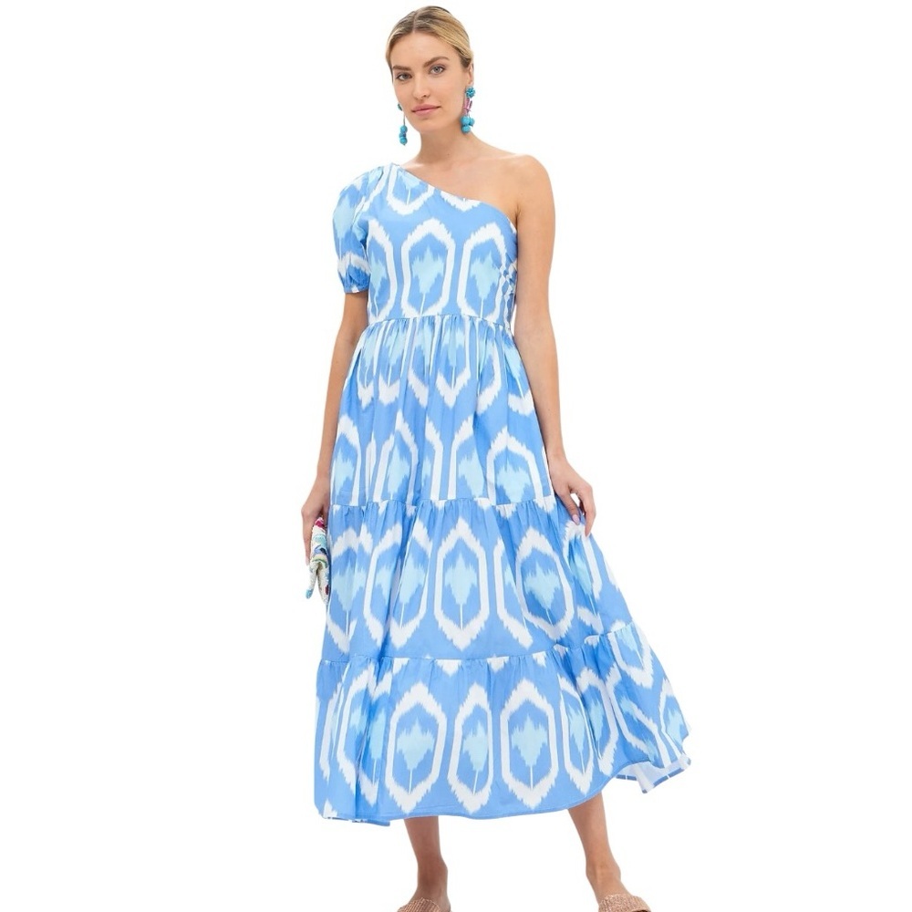 Oliphant One-Shoulder Printed Cotton Maxi Dress